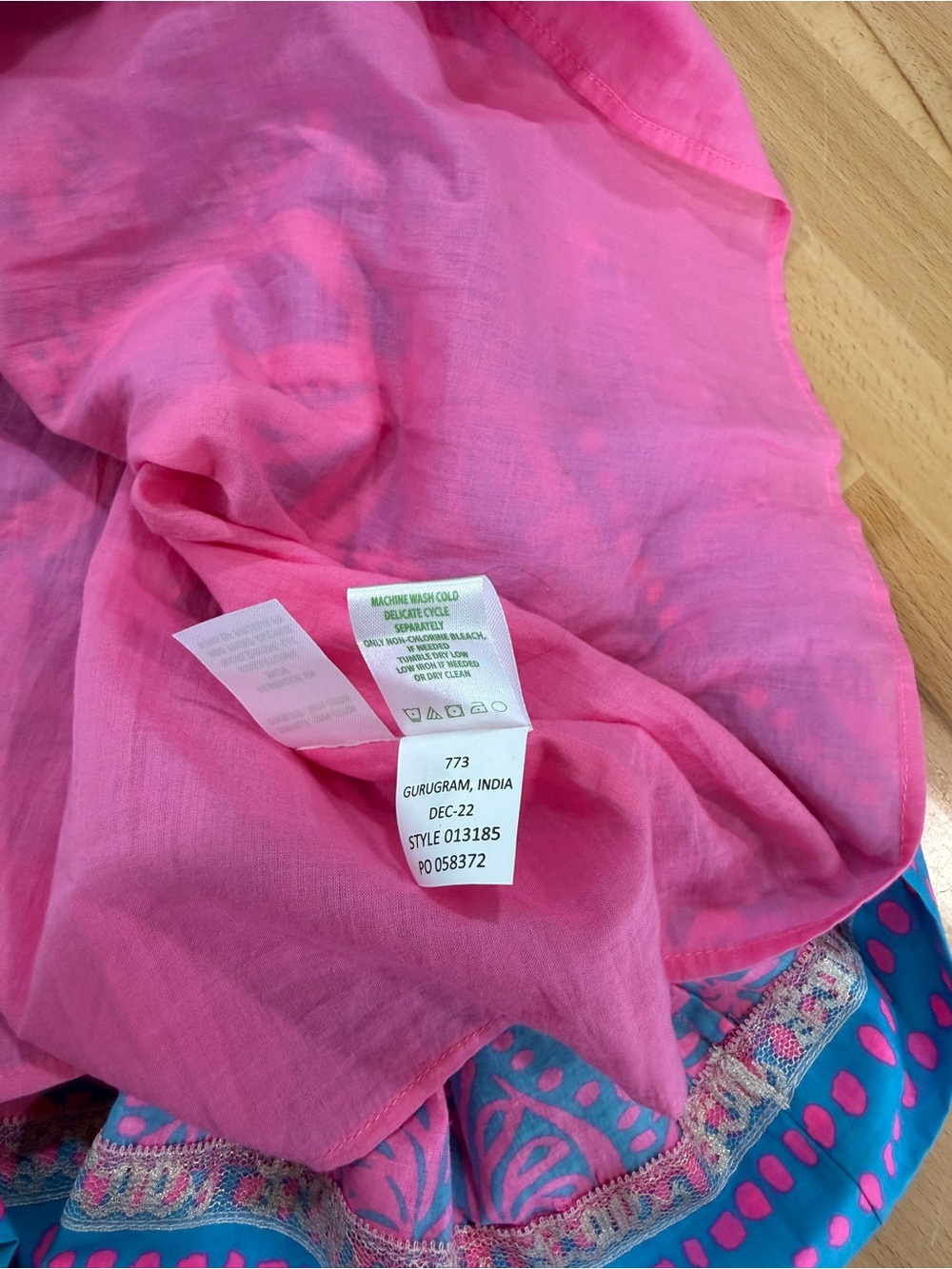 Lilly Pulitzer Suzie Short Puff Sleeve Cotton Aura Pink Leaf Mini Dress Size 6 - Picture 8 of 8